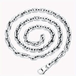 Sterling 925 Silver 925 Chain Bracelet for Men - Elegant Circle Lattice Design, 7mm Thick, No Plating, White - Stylish Jewelry Gift for Him