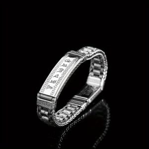 100% S925 Sterling 925 Silver Exquisite Handcrafted Men's Retro Tibetan Six-Character Mantra Bracelet